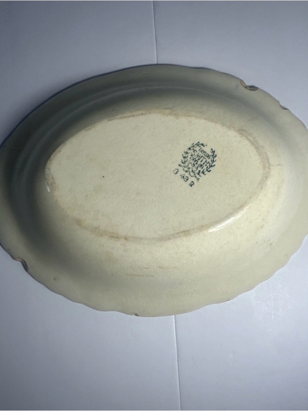Blue Floral Transferware Oval Serving Bowl - Picture 3 of 7